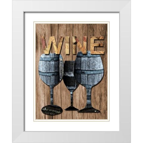 Wine Cellar 2 White Modern Wood Framed Art Print with Double Matting by Lewis, Sheldon