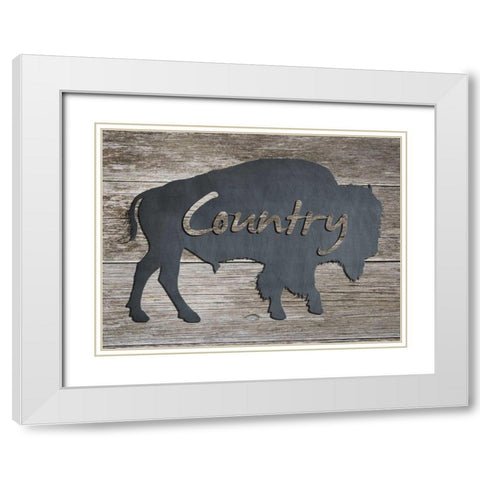 Wild Country White Modern Wood Framed Art Print with Double Matting by Lewis, Sheldon