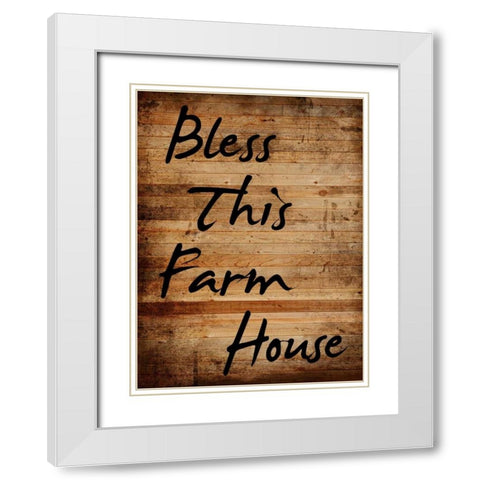 Bless This Farm House White Modern Wood Framed Art Print with Double Matting by Lewis, Sheldon