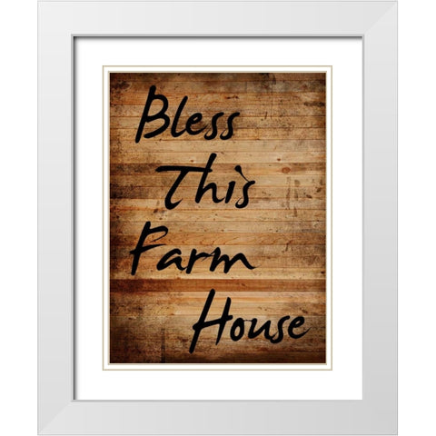 Bless This Farm House White Modern Wood Framed Art Print with Double Matting by Lewis, Sheldon