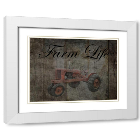 Tractor White Modern Wood Framed Art Print with Double Matting by Lewis, Sheldon