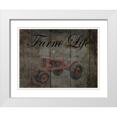 Tractor White Modern Wood Framed Art Print with Double Matting by Lewis, Sheldon