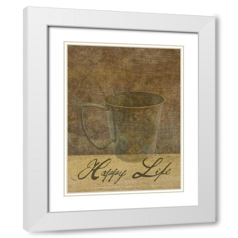 Vintage Cup White Modern Wood Framed Art Print with Double Matting by Lewis, Sheldon