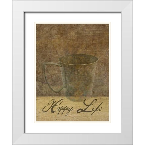 Vintage Cup White Modern Wood Framed Art Print with Double Matting by Lewis, Sheldon