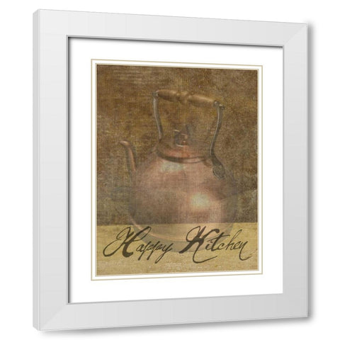 Vintage Pot White Modern Wood Framed Art Print with Double Matting by Lewis, Sheldon