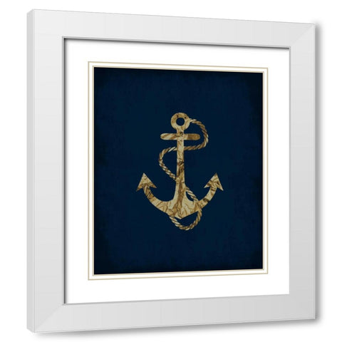 Indigo Dream 1 White Modern Wood Framed Art Print with Double Matting by Lewis, Sheldon