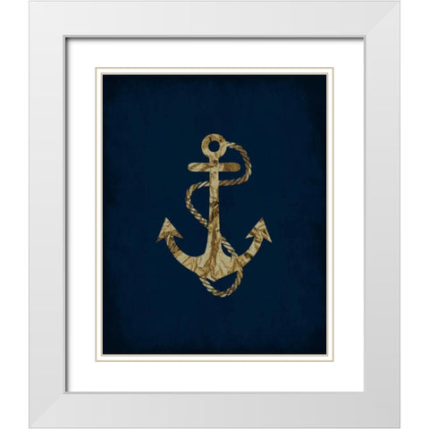 Indigo Dream 1 White Modern Wood Framed Art Print with Double Matting by Lewis, Sheldon