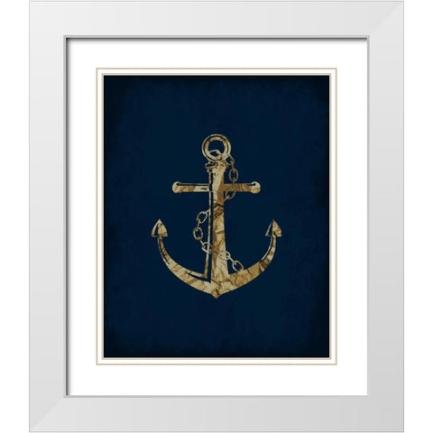 Indigo Dream 2 White Modern Wood Framed Art Print with Double Matting by Lewis, Sheldon