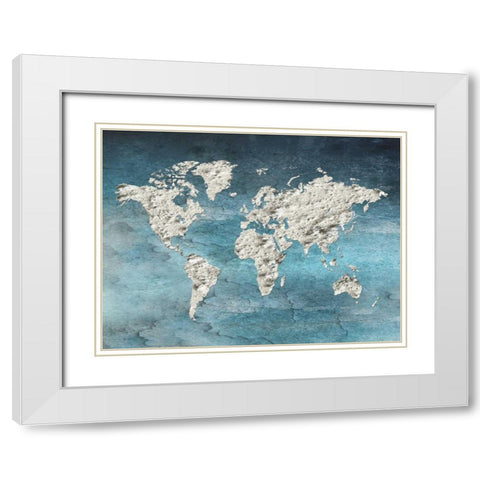 Hello World White Modern Wood Framed Art Print with Double Matting by Lewis, Sheldon
