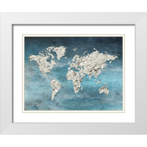 Hello World White Modern Wood Framed Art Print with Double Matting by Lewis, Sheldon