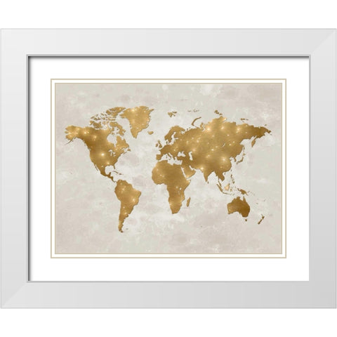 Hello World White Modern Wood Framed Art Print with Double Matting by Lewis, Sheldon