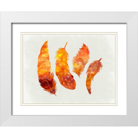 Feathery Abstract White Modern Wood Framed Art Print with Double Matting by Lewis, Sheldon