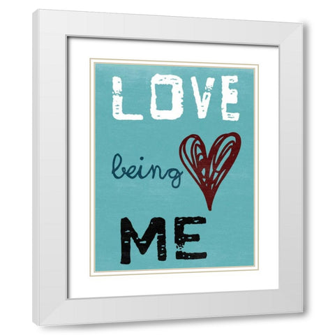 Being Me White Modern Wood Framed Art Print with Double Matting by Lewis, Sheldon