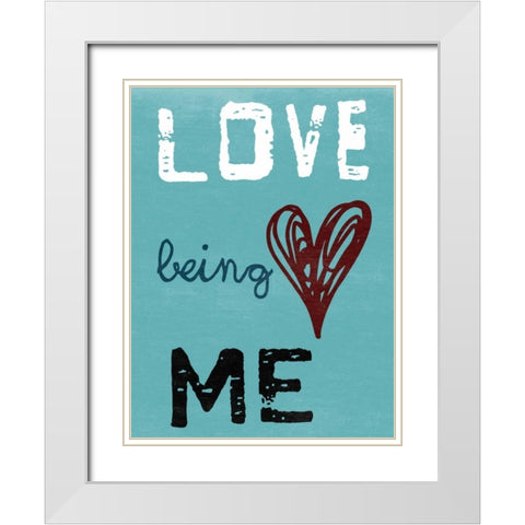Being Me White Modern Wood Framed Art Print with Double Matting by Lewis, Sheldon