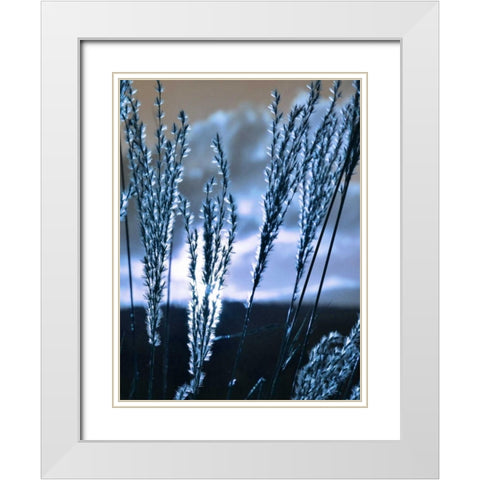 Blue Sunset 3 White Modern Wood Framed Art Print with Double Matting by Lewis, Sheldon