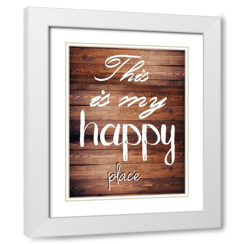 Happy place White Modern Wood Framed Art Print with Double Matting by Lewis, Sheldon