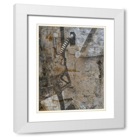Self Service Pump B White Modern Wood Framed Art Print with Double Matting by Lewis, Sheldon