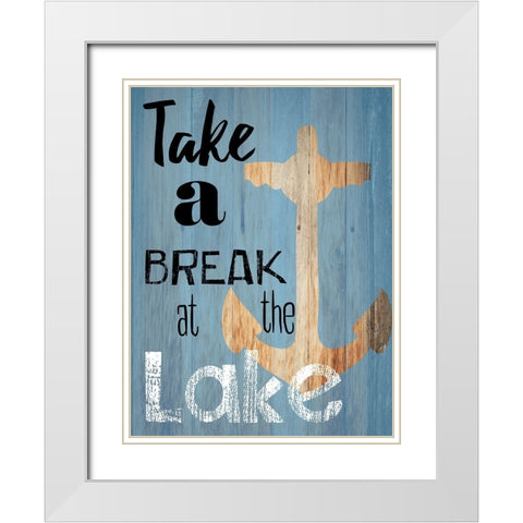 Lake Time White Modern Wood Framed Art Print with Double Matting by Lewis, Sheldon
