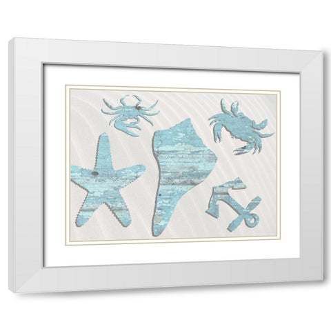 Sandy Bay White Modern Wood Framed Art Print with Double Matting by Lewis, Sheldon