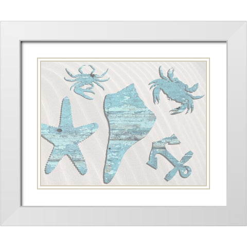 Sandy Bay White Modern Wood Framed Art Print with Double Matting by Lewis, Sheldon
