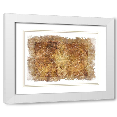 Vintage Travel White Modern Wood Framed Art Print with Double Matting by Lewis, Sheldon