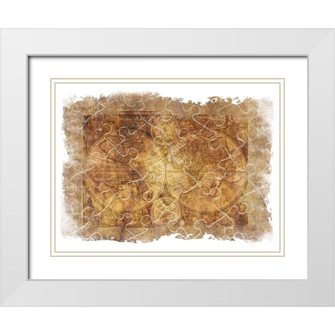 Vintage Travel White Modern Wood Framed Art Print with Double Matting by Lewis, Sheldon