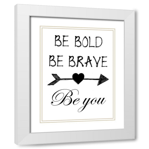 Be You White Modern Wood Framed Art Print with Double Matting by Lewis, Sheldon