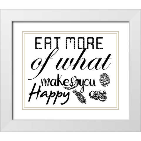 Eat More White Modern Wood Framed Art Print with Double Matting by Lewis, Sheldon
