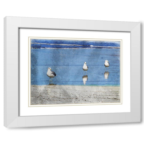 Three Is Company White Modern Wood Framed Art Print with Double Matting by Lewis, Sheldon