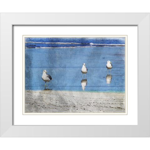 Three Is Company White Modern Wood Framed Art Print with Double Matting by Lewis, Sheldon