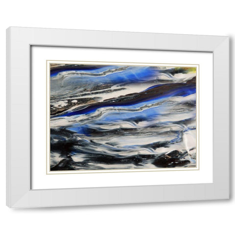 Blending Blue 1 White Modern Wood Framed Art Print with Double Matting by Lewis, Sheldon
