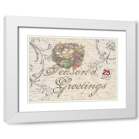 Greetings White Modern Wood Framed Art Print with Double Matting by Lewis, Sheldon