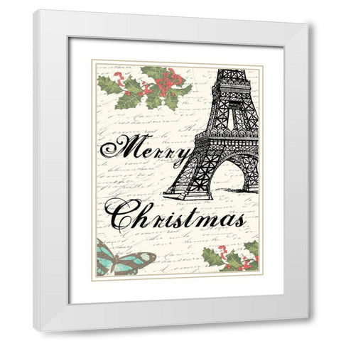 Merry White Modern Wood Framed Art Print with Double Matting by Lewis, Sheldon