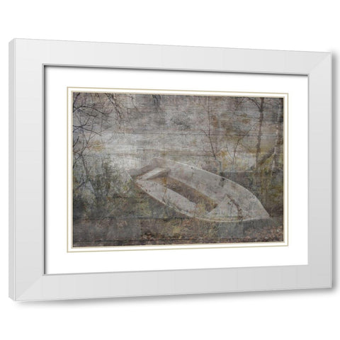 Romance On The Stream White Modern Wood Framed Art Print with Double Matting by Lewis, Sheldon