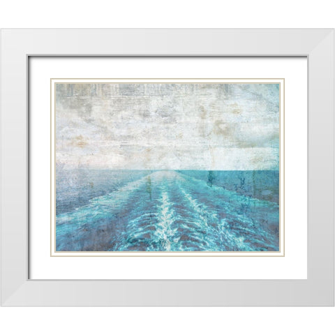 Ocean Blue 1 White Modern Wood Framed Art Print with Double Matting by Lewis, Sheldon