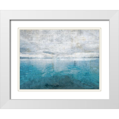 Ocean Blue 2 White Modern Wood Framed Art Print with Double Matting by Lewis, Sheldon