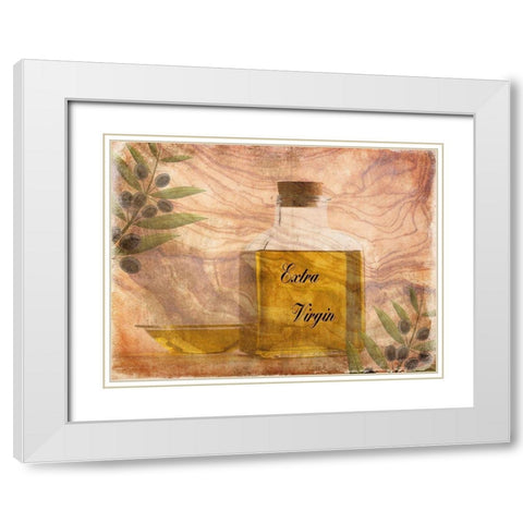 Olive Oil White Modern Wood Framed Art Print with Double Matting by Lewis, Sheldon