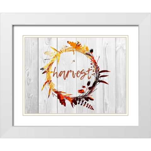 Harvest Wood White Modern Wood Framed Art Print with Double Matting by Lewis, Sheldon
