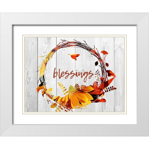 Harvest Wood White Modern Wood Framed Art Print with Double Matting by Lewis, Sheldon