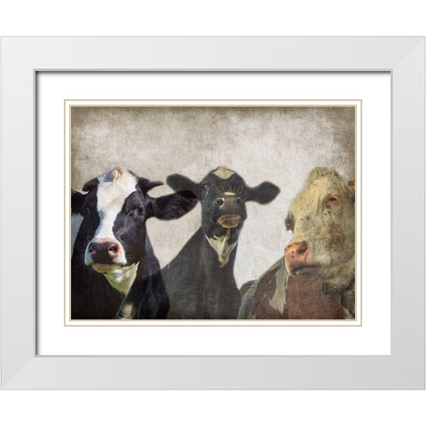 Selfie Family White Modern Wood Framed Art Print with Double Matting by Lewis, Sheldon