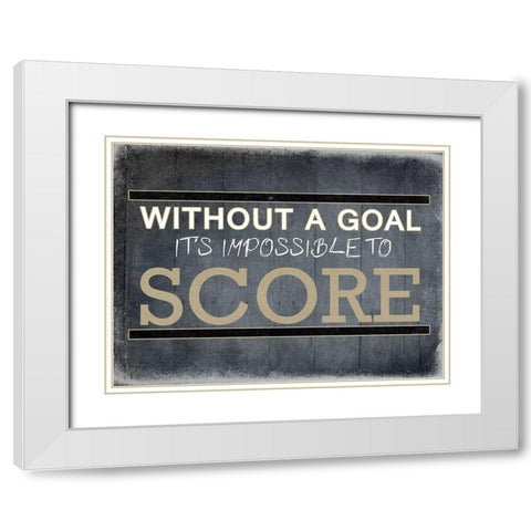 Goal White Modern Wood Framed Art Print with Double Matting by Lewis, Sheldon