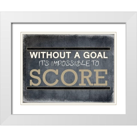 Goal White Modern Wood Framed Art Print with Double Matting by Lewis, Sheldon