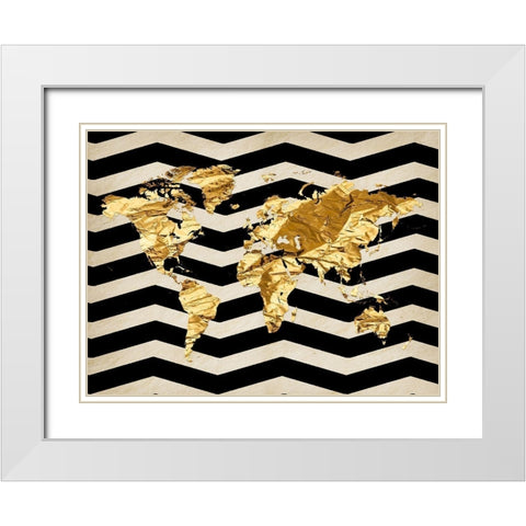 Mapped Out White Modern Wood Framed Art Print with Double Matting by Lewis, Sheldon