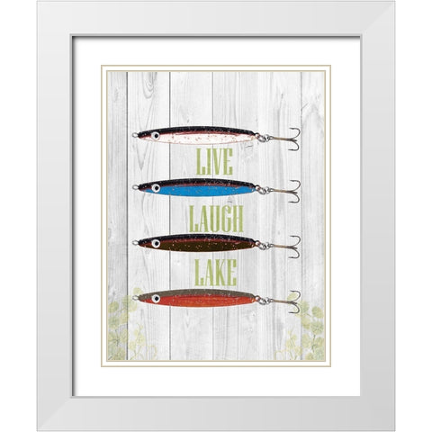 Live Laugh Lake White Modern Wood Framed Art Print with Double Matting by Lewis, Sheldon