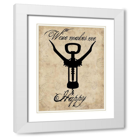 Happy Wine White Modern Wood Framed Art Print with Double Matting by Lewis, Sheldon