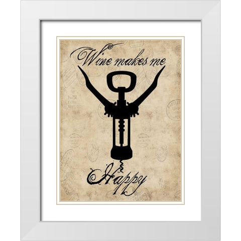 Happy Wine White Modern Wood Framed Art Print with Double Matting by Lewis, Sheldon