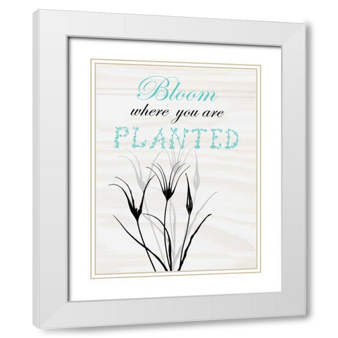 Bloom White Modern Wood Framed Art Print with Double Matting by Lewis, Sheldon