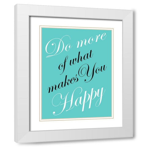 Happy You White Modern Wood Framed Art Print with Double Matting by Lewis, Sheldon
