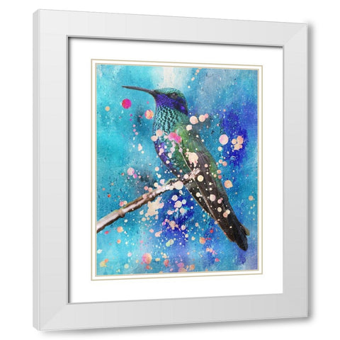 Hummer White Modern Wood Framed Art Print with Double Matting by Lewis, Sheldon