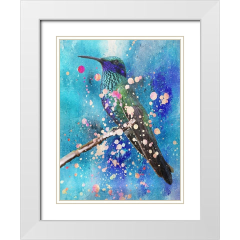 Hummer White Modern Wood Framed Art Print with Double Matting by Lewis, Sheldon